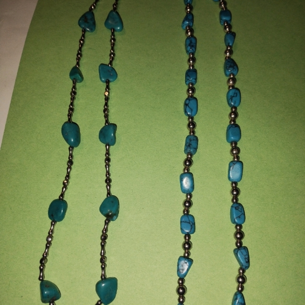 (2) Antique Turquoise necklaces